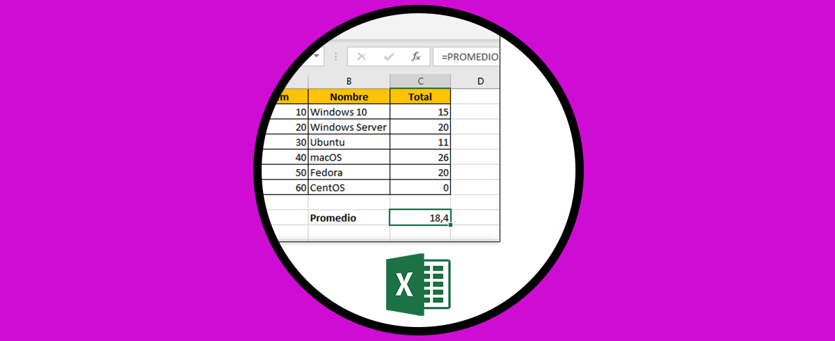 Calcular Promedio en Excel